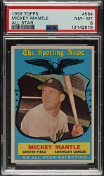 1959 Topps #564 Mickey Mantle All-Star PSA NM-MT 8