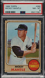 1968 Topps #280 Mickey Mantle PSA NM-MT 8