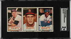 1963 Bazooka Panel #1/2/3 Mickey Mantle/Rodgers/Ernie Banks SGC GOOD 2