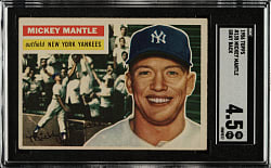 1956 Topps #135 Mickey Mantle Gray Back SGC VG/EX+ 4.5