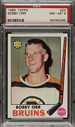 1969-1970 Topps Hockey #24 Bobby Orr PSA NM-MT 8