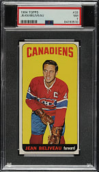 1964-1965 Topps Hockey #33 Jean Beliveau PSA NM 7