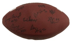 1997 Michigan Wolverines National Championship Team-Signed Football with Charles Woodson, Tom Brady, and Steve Hutchinson - JSA