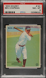 1933 R319 Goudey #191 Ben Chapman PSA NM-MT 8