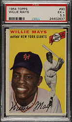 1954 Topps #90 Willie Mays PSA EX+ 5.5