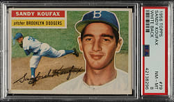1956 Topps #79 Sandy Koufax White Back PSA NM-MT 8