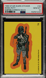 1980 Topps "Star Wars: The Empire Strikes Back" Sticker #30 Boba Fett PSA GEM MINT 10