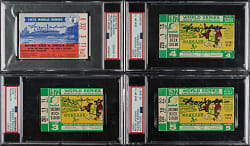 1972 Reggie Jackson Signed World Series Ticket Stub Collection (4) - PSA/DNA