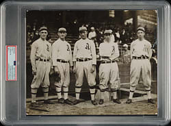 Circa 1910s Philadelphia Athletics "$100,000 Infield" with Frank Baker and Eddie Collins Original Charles Conlon Photograph PSA/DNA Type I