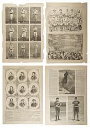 1865 to 1888 Harper's Weekly Baseball Collection (12) Including 1869 Cincinnati Red Stockings