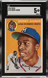 1954 Topps #128 Hank Aaron Rookie SGC EX 5