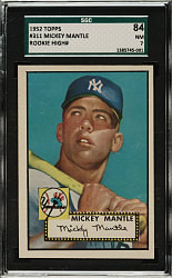 1952 Topps #311 Mickey Mantle SGC NM 84