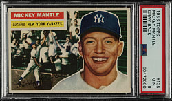 1956 Topps #135 Mickey Mantle Gray Back PSA MINT 9