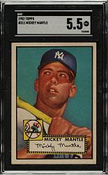 1952 Topps #311 Mickey Mantle SGC EX+ 5.5