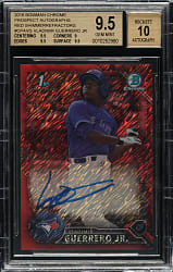 2016 Bowman Chrome Prospect Autographs #CPA-VG Vladimir Guerrero Jr. Red Shimmer Refractor #1/10 BGS GEM MINT 9.5 with GEM MINT 10 Signature