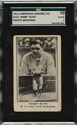 1922 E121 American Caramel (Series of 120) "Babe" Ruth (Photo Montage) SGC POOR 10