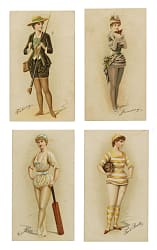 Circa 1888 N285 Buchner & Co. "Morning Glory Maidens" Partial Set (32/51) Plus Seven N286 "Musical Instruments Girls"