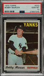 1970 Topps #333 Bobby Murcer PSA GEM MINT 10 - 1 of 2 - Highest Graded!