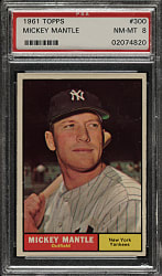 1961 Topps #300 Mickey Mantle PSA NM-MT 8