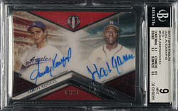 2017 Topps Tribute Dual Autographs #DA-KA Sandy Koufax and Hank Aaron Red #2/10 BGS MINT 9 with MINT 9 Signature