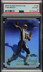 2000 Fleer Showcase Football #136 Tom Brady Rookie #318/2,000 PSA EX-MT 6