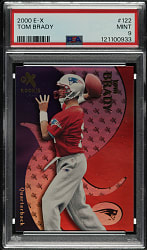 2000 Fleer E-X Football #122 Tom Brady Rookie #1,486/1,500 PSA MINT 9