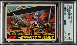 1962 Topps "Mars Attacks" #5 "Washington In Flames" PSA NM-MT 8