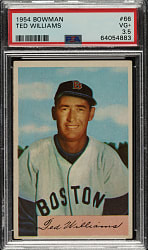 1954 Bowman #66 Ted Williams PSA VG+ 3.5