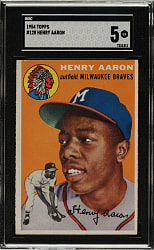 1954 Topps #128 Hank Aaron Rookie SGC EX 5