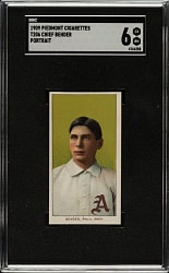 1909-1911 T206 White Border Chief Bender Portrait SGC EX/NM 6