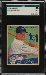1934 R320 Goudey #61 Lou Gehrig SGC VG+ 45