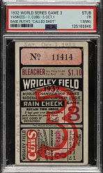1932 Chicago Cubs (vs. New York Yankees) World Series Game 3 Ticket Stub PSA FAIR 1.5 (MK) - Babe Ruth's "Called Shot"