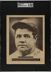1949 Leaf Premiums Babe Ruth Dark Background with Text Boxes SGC FAIR 1.5
