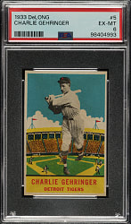 1933 R333 DeLong Gum #5 Charlie Gehringer PSA EX-MT 6
