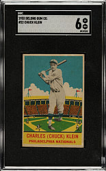 1933 R333 DeLong Gum #22 Chuck Klein SGC EX/NM 6