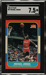 1986-1987 Fleer Basketball #57 Michael Jordan Rookie SGC NM+ 7.5