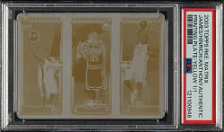 2003-2004 Topps Rookie Matrix Basketball LeBron James/Kirk Hinrich/Carmelo Anthony Printing Plate Yellow #1/1