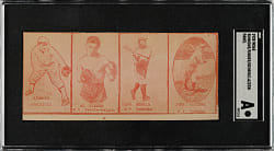 1928 W565 Uncut Strip Card Panel with Gehrig, Lazzeri, and Simmons