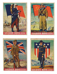 1933 R142 Goudey "Soldier Boys" Complete and Near-Complete Set Pair (2 Sets, 44 Cards) Plus Eight Duplicates