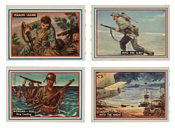 1953 Topps "Fighting Marines" Complete and Near-Complete Set Pair (2 Sets, 187 Cards) Plus 102 Duplicates