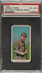 1909-1911 T206 White Border Johnny Evers with Bat, Cubs on Shirt PSA VG-EX 4
