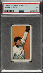 1909-1911 T206 White Border Jimmy Slagle PSA FAIR 1.5 - Carolina Brights Back