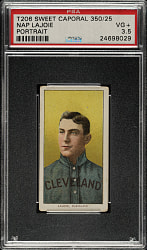 1909-1911 T206 White Border Nap Lajoie Portrait PSA VG+ 3.5