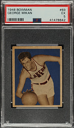 1948 Bowman Basketball #69 George Mikan Rookie PSA EX 5