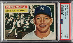 1956 Topps #135 Mickey Mantle Gray Back PSA NM 7