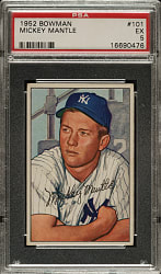 1952 Bowman #101 Mickey Mantle PSA EX 5