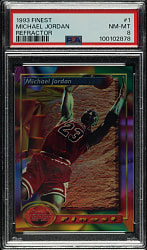 1993-1994 Topps Finest Basketball #1 Michael Jordan Refractor PSA NM-MT 8