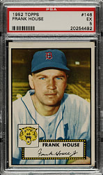 1952 Topps #146 Frank House PSA EX 5 - Rare "Yellow Tigers Logo" Variation