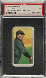 1909-1911 T206 White Border Cy Young Bare Hand Shows PSA VG 3