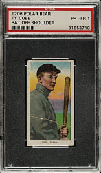1909-1911 T206 White Border Ty Cobb Bat Off Shoulder PSA POOR 1 - Polar Bear Back